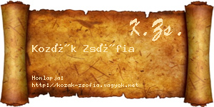 Kozák Zsófia névjegykártya