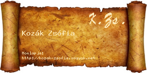 Kozák Zsófia névjegykártya