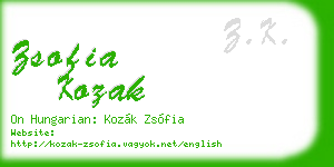 zsofia kozak business card