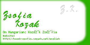 zsofia kozak business card